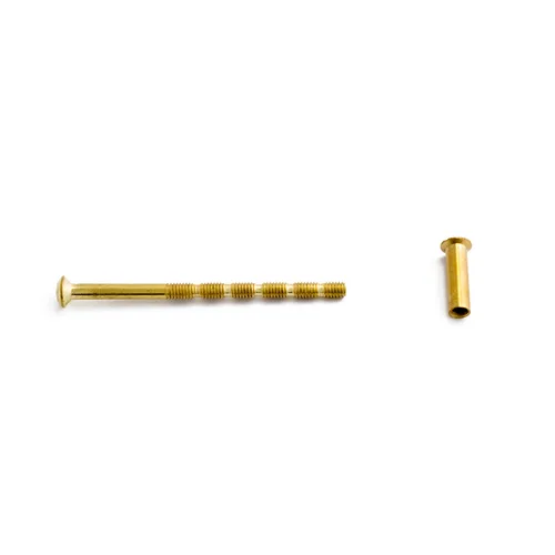 Skruv med hylsmutter M4 65 mm, Mässing, 2-pack