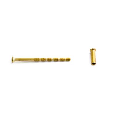 Skruv med hylsmutter M4 65 mm, Mässing, 2-pack
