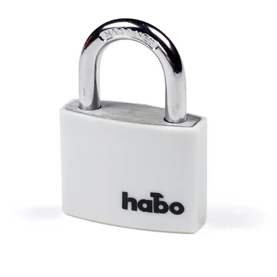 Hänglås 703 Alu. 43x6 mm, CC 22 mm, Vit