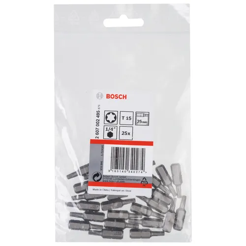 Bits Torx 25 mm Extra Hard T15, 25-pack