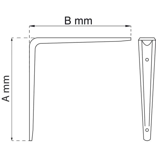 Konsol 148 stål 75x100 mm, Vit