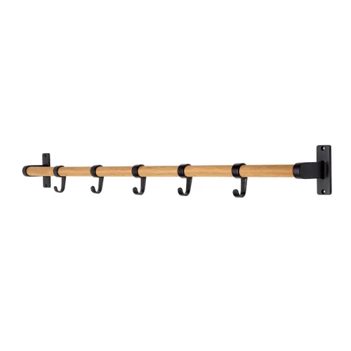 Kroklist Elegant Svart/Ek, 5 krokar
