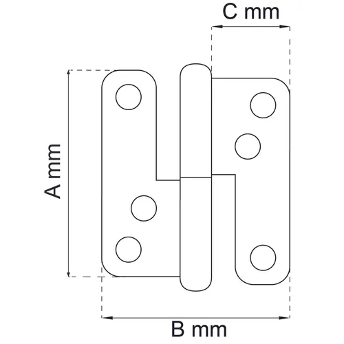 Lyftgångjärn justerbara 98 mm, Höger, FZB, 2-pack