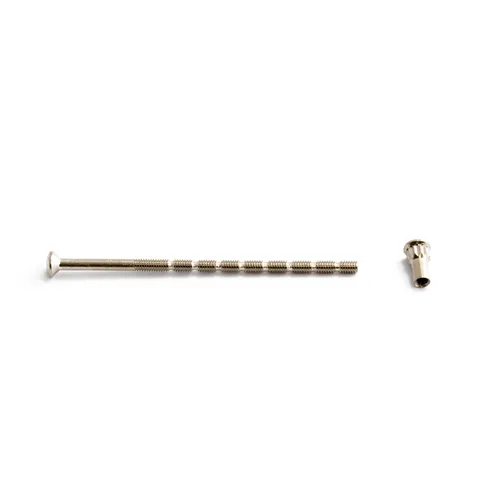 Skruv med hylsmutter M4 90 mm, Nickel, 2-pack