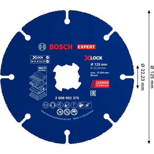 Kapskiva MultiWheel X-Lock Carbide, 125 mm