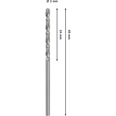 Metallborr HSS-G 2,0x40 mm, 2-pack