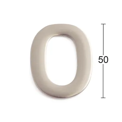 Siffra självhäftande 50 mm Nr 0, Rostfri