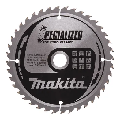 Sågklinga Circkelsåg Trä 40T 165x20x1,6 mm