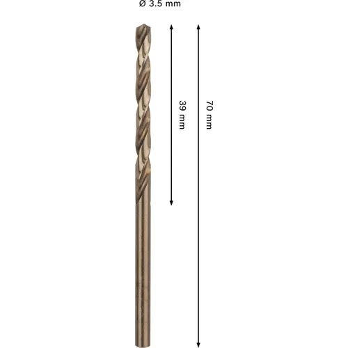 Metallborr HSS-CO 3,5x39/70 mm, 1-pack