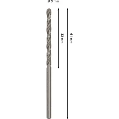 Metallborr HSS-G 3,0x61 mm, 2-pack