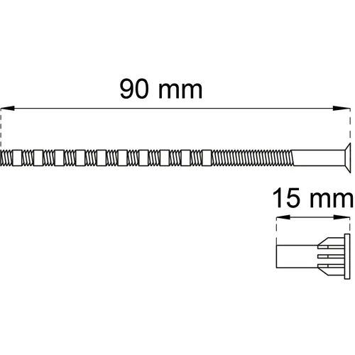 Skruv med hylsmutter M5 90 mm, Svart, 2-pack