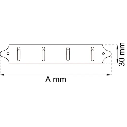 Handdukshängare 124 Nickel 236 mm, 4 krokar