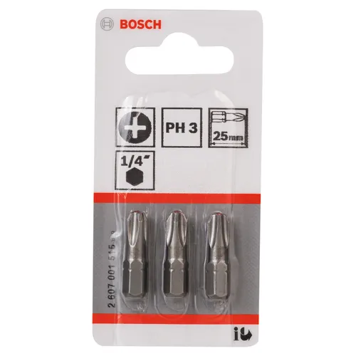 Bits PH 25 mm Extra Hard PH3, 3-pack