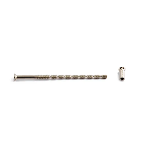Skruv med hylsmutter M4 90 mm, Nickel, 2-pack