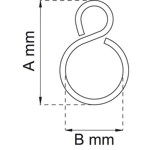 S-krok Sluten 26 mm, Svart, 10-pack