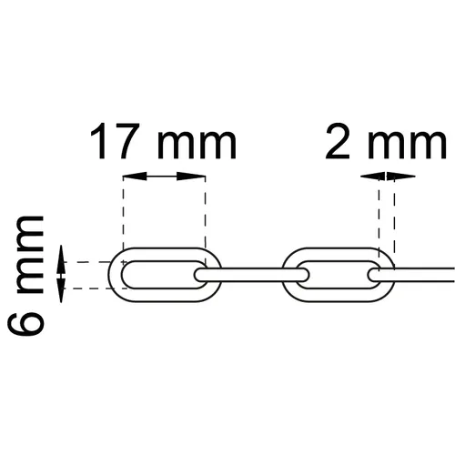 Kätting 400 smide Ø 2x2 mm, Svart