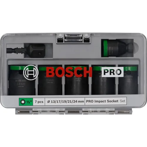 Hylsnyckelsats Pro Impact 1/2" 13-24 mm, 7 delar