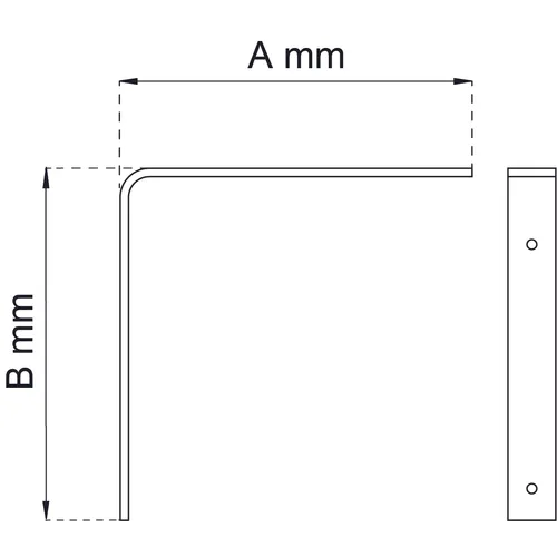 Konsol 6082 stål 200x250mm, Vit