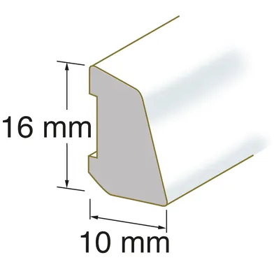 Smyglist 10x16 mm 250 cm, Vit