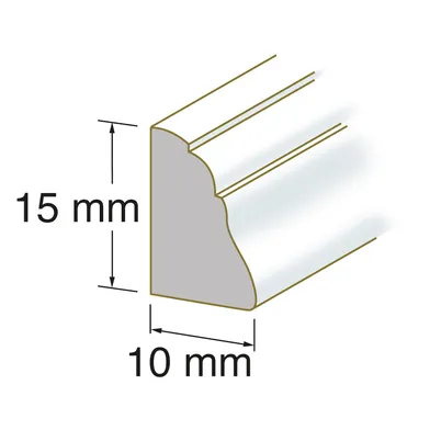 Smyglist 10x15 mm 200 cm, Vit
