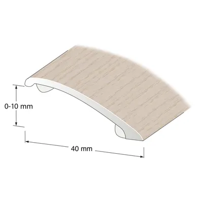 Nivålist 0-10 mm, 40 mm, 100 cm, Vitkalkad ek, Nr 260
