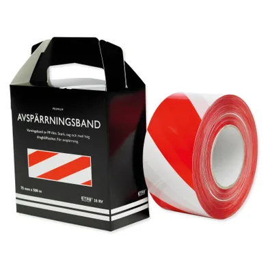 Varningsband/Avspärrningsband 38, Vit/röd