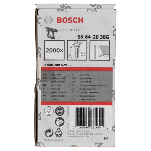 Dyckert 16GA 20° FZB bandad 1,6x38 mm, 2000 st/frp