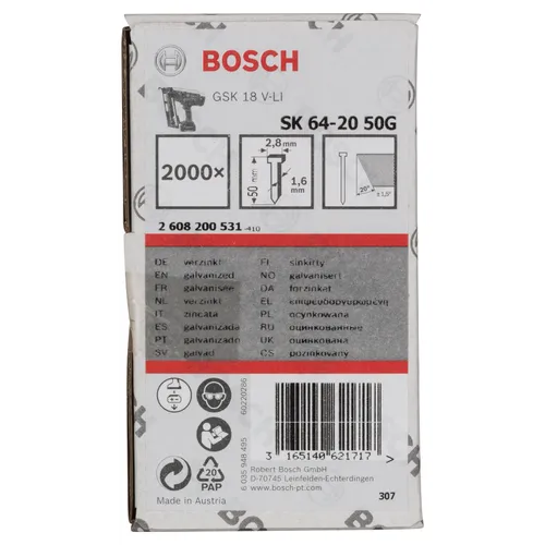 Dyckert 16GA 20° FZB bandad 1,6x50 mm, 2000 st/frp
