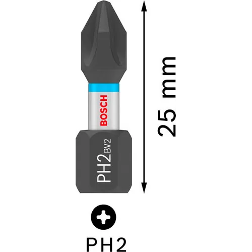 Bits PH 25 mm Impact Tictac PH2, 25-pack