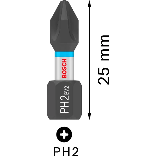 Bits PH 25 mm Impact Tictac PH2, 25-pack