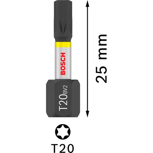 Bits Torx 25 mm Impact Tictac T20, 25-pack
