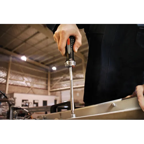 Spärrskruvmejsel för bits Inkl. 6 st 1/4'' bits