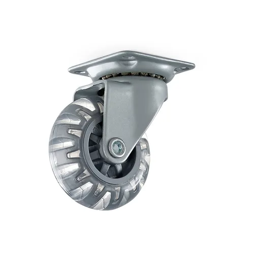 Möbelhjul 50 mm m. platta - Transparent.