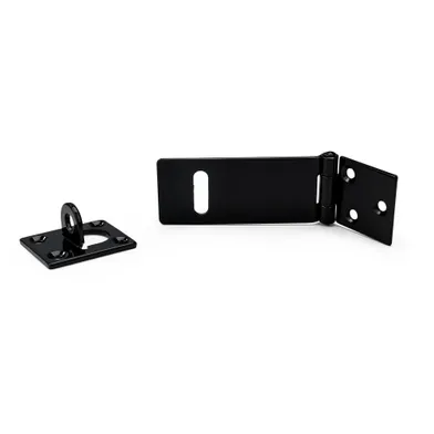 Ledhasp m. vertikal ögla Max 9 mm bygel, 90 mm, Svart