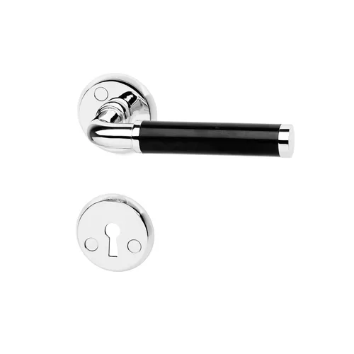 Dörrhandtag A383 inkl. nyckelskylt Svart/Krom