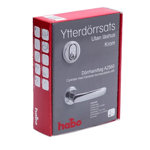 Ytterdörrsats A2560 u. låshus Krom