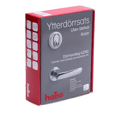 Ytterdörrsats A2560 u. låshus Krom
