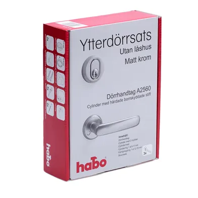Ytterdörrsats A2560 u. låshus Matt krom