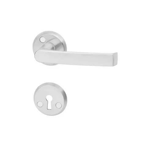 Dörrhandtag A2012 inkl. nyckelskylt Borstad krom