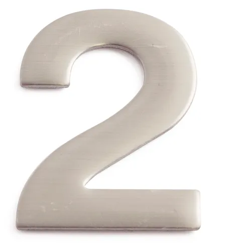 Siffra självhäftande 50 mm Nr 2, Rostfri