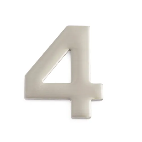 Siffra självhäftande 50 mm Nr 4, Rostfri