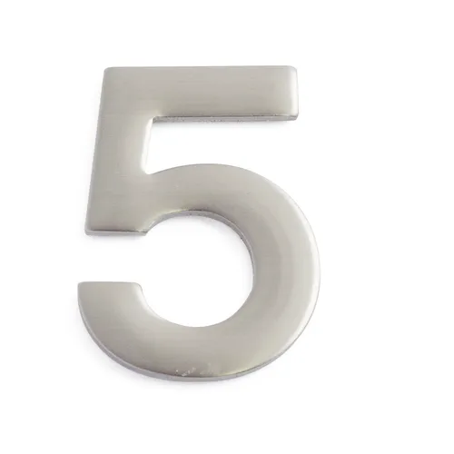 Siffra självhäftande 50 mm Nr 5, Rostfri