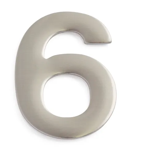 Siffra självhäftande 50 mm Nr 6, Rostfri