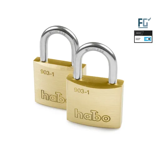 Hänglås 903-1 Klass 1, 40x6 mm, CC 19 mm, 2-pack