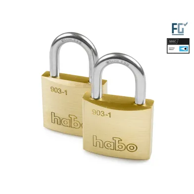 Hänglås 903-1 Klass 1, 40x6 mm, CC 19 mm, 2-pack