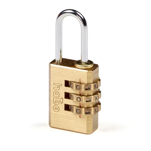 Hänglås 203, kodlås - Mässing 21x3 mm, CC21 mm