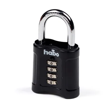 Hänglås 203, kodlås - Zink 55x8 mm, CC 26 mm, Svart