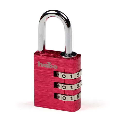 Hänglås 203, kodlås - Alu. 31x5 mm, CC 25 mm, Röd