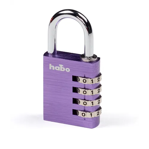 Hänglås 203, kodlås - Alu. 38x6 mm, CC 26 mm, Lila