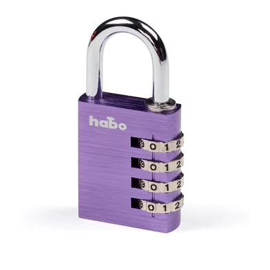 Hänglås 203, kodlås - Alu. 38x6 mm, CC 26 mm, Lila